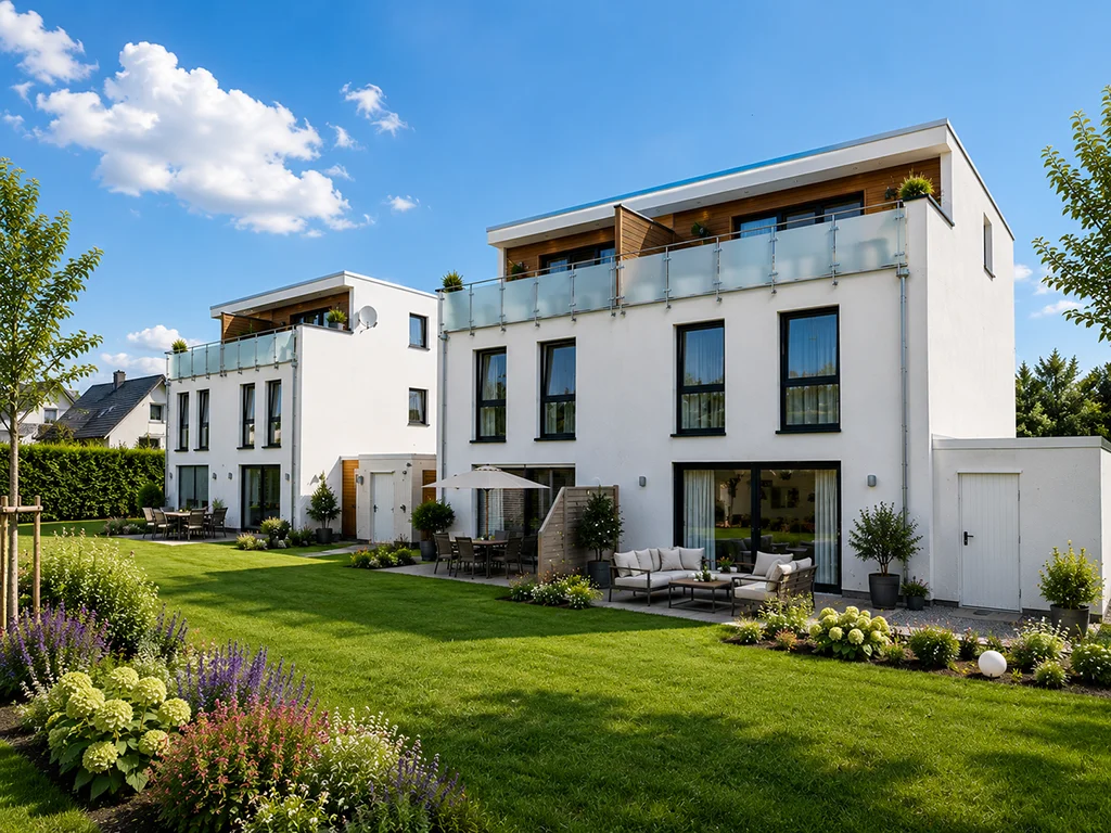 Doppelhaus mit Garten
